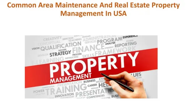 Common Area Maintenance And Real Estate Property Management In USA