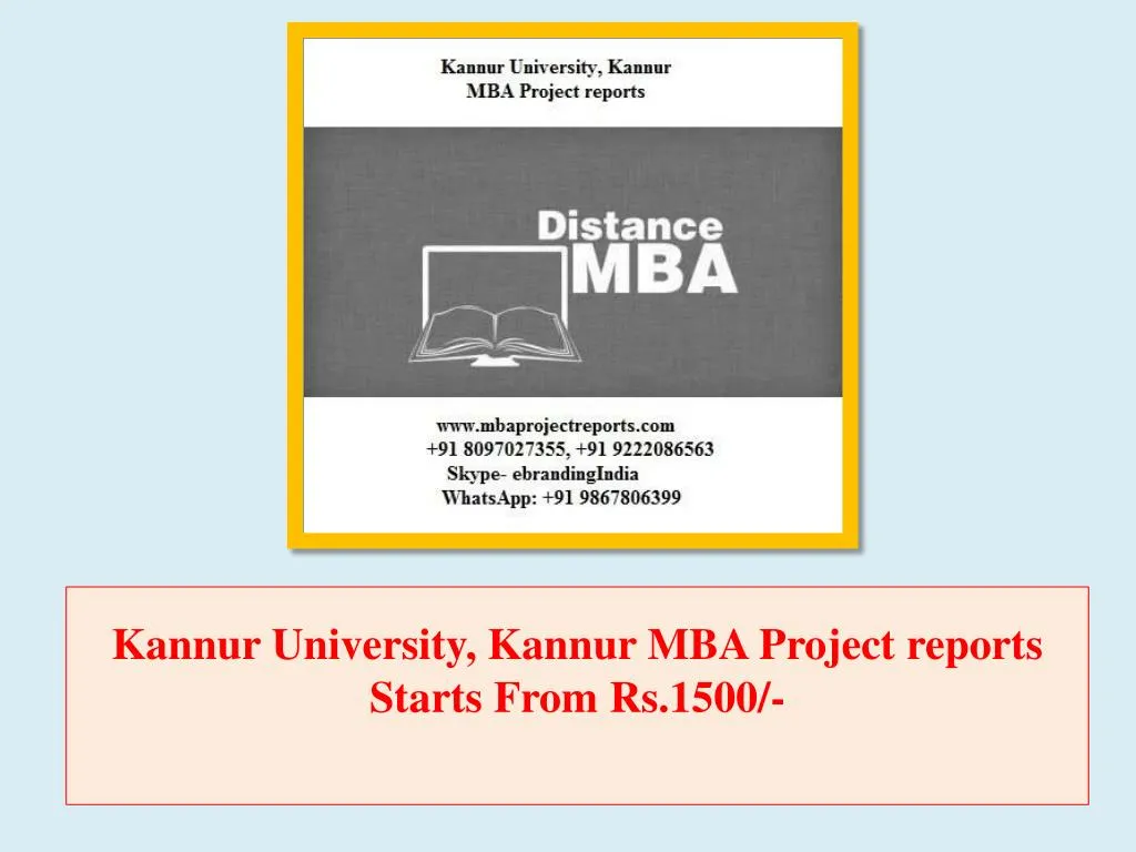 kannur university kannur mba project reports starts from rs 1500