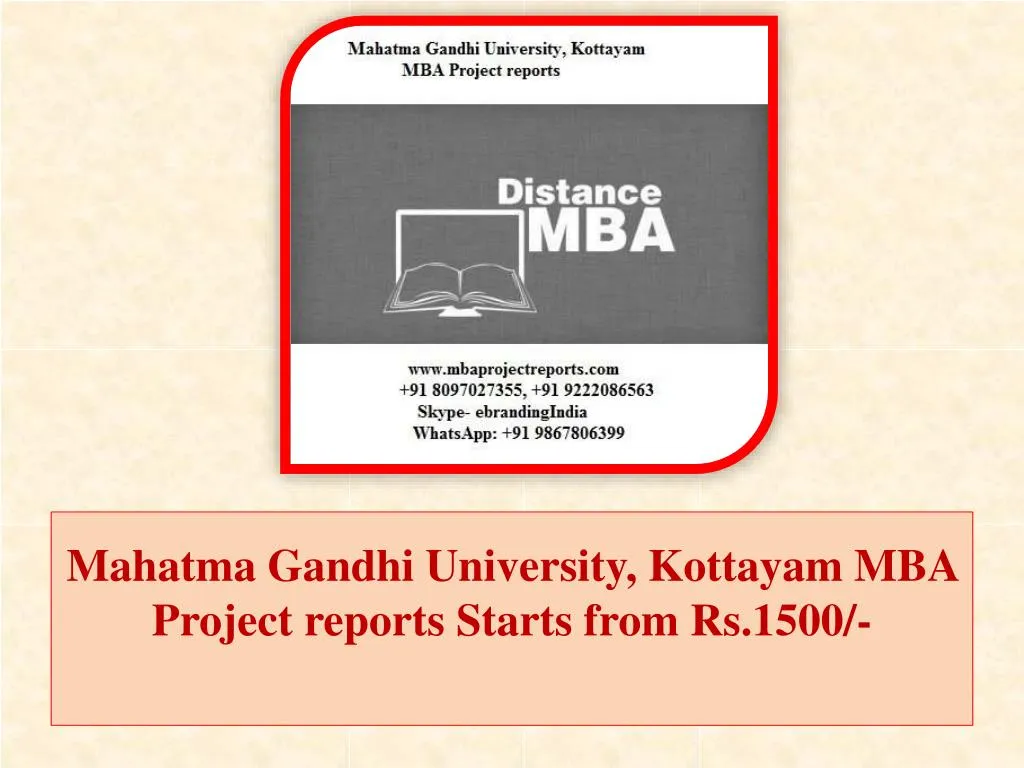 mahatma gandhi university kottayam mba project reports starts from rs 1500