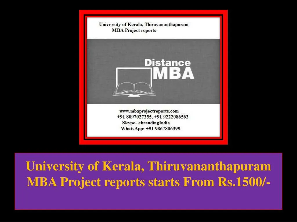 university of kerala thiruvananthapuram mba project reports starts from rs 1500