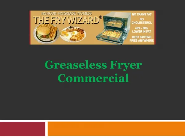Greaseless Fryer Commercial