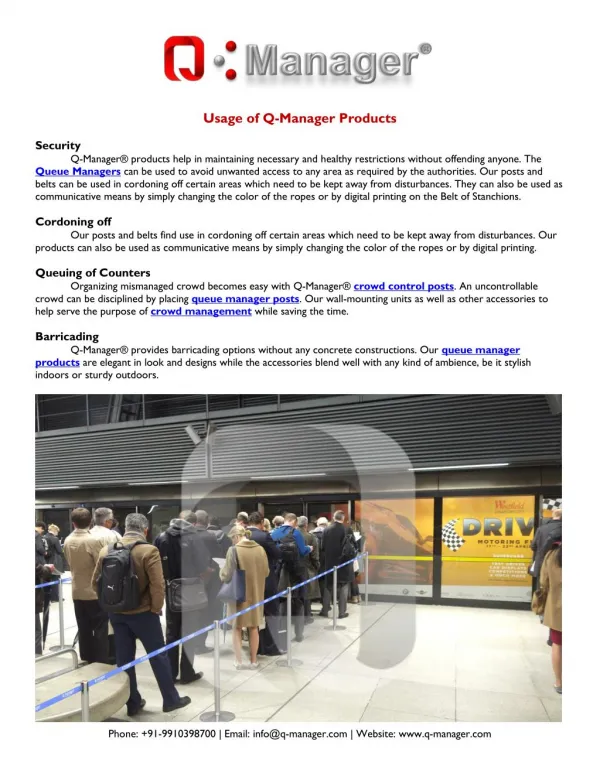Usage of Q-Manager Products, Queue Barriers
