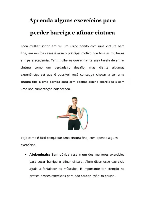 Exercícios para afinar a cintura