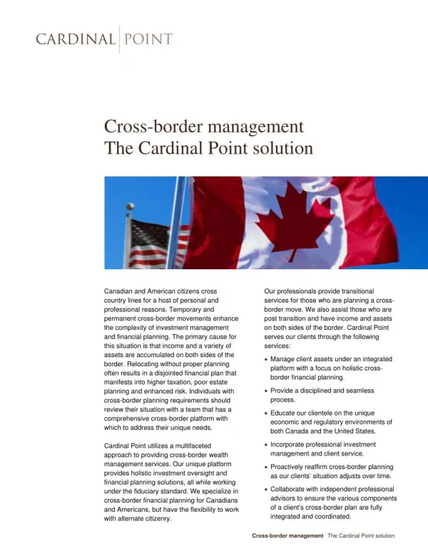 Cross-Border Management, The Cardinal Point Solution