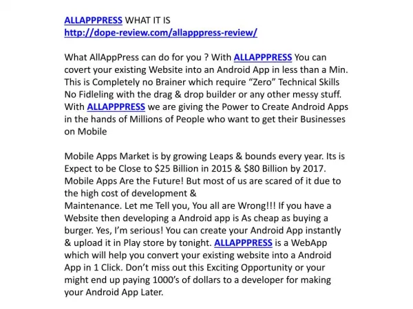 ALLAPPPRESS review and bonus