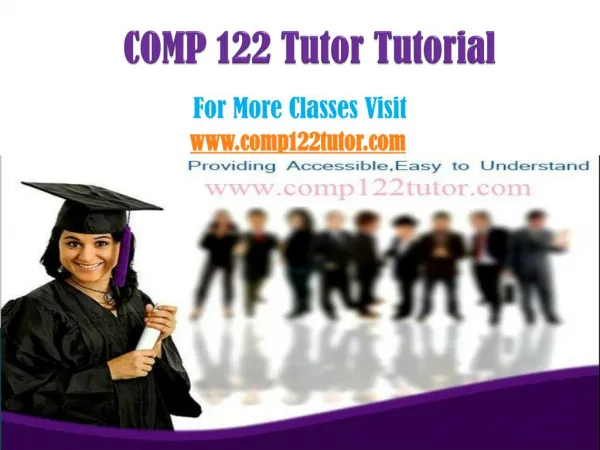 COMP 122 Tutor Peer Educator /comp122tutordotcom