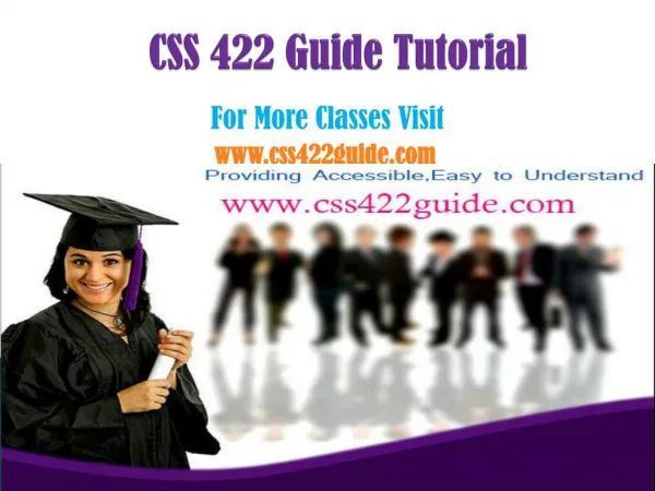 CSS 422 Guide Peer Educator /CSS422guidedotcom