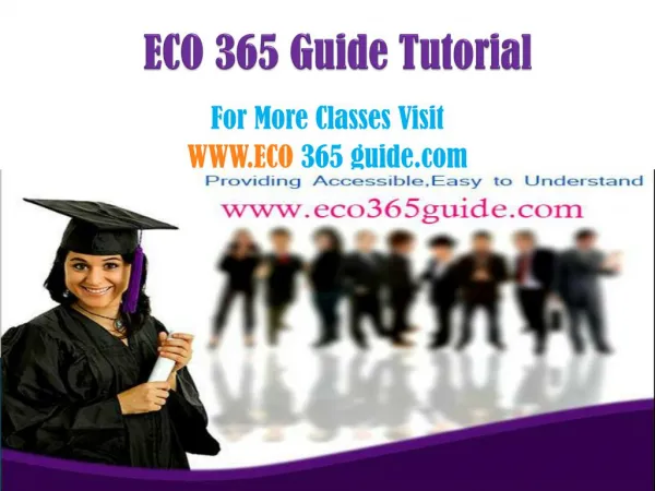 ECO 365 Guide Peer Educator /eco365guidedotcom