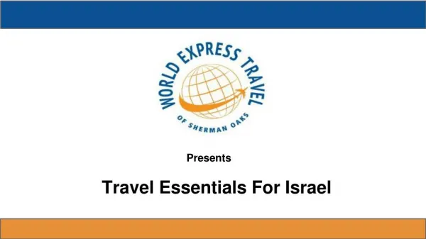 Travel Essentials For Israel