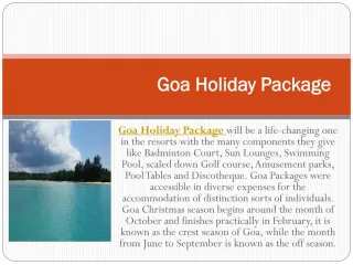 Goa Holiday Package - slide 1