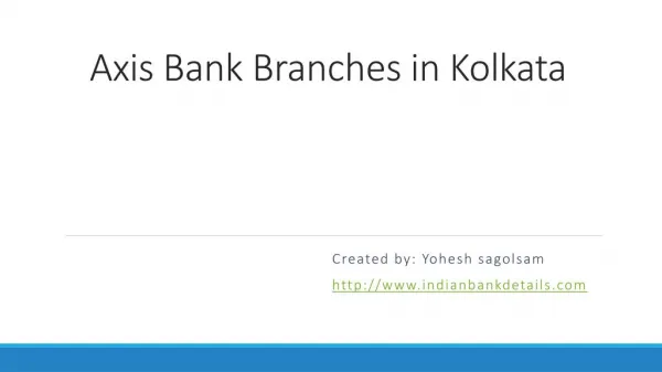 Axis bank branches in Kolkata
