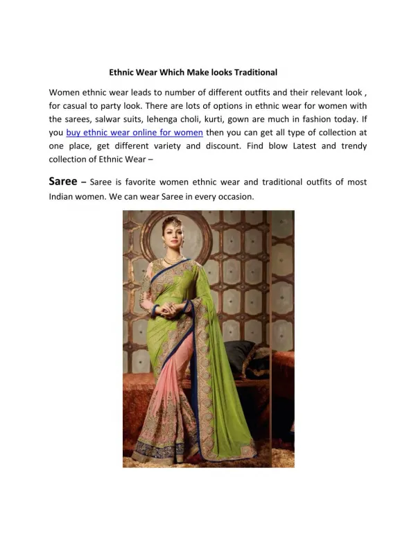 Women Ethnic Wear Online