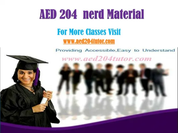 AED 204Tutor Tutorials/aed204tutodotcom