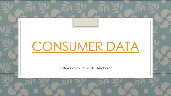 Consumer data