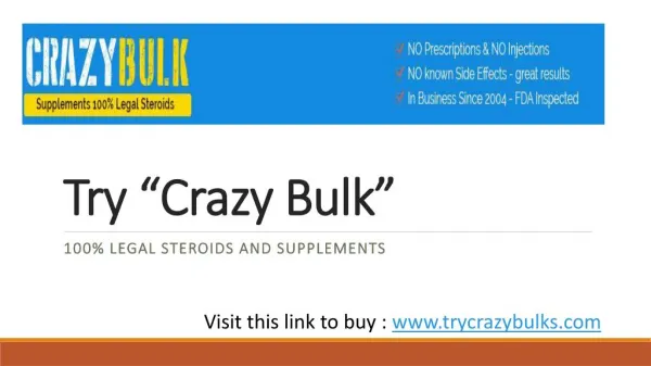 http://www.trycrazybulks.com/ What is Crazy Bulk?