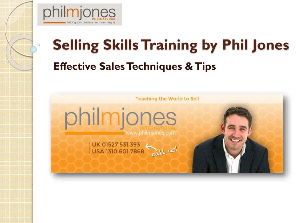 selling skills training by phil jones