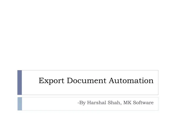 Import Export Documentation Software India