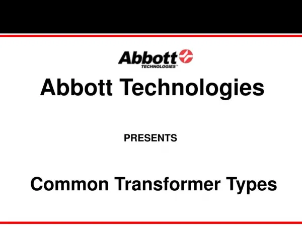 Common Transformer Types