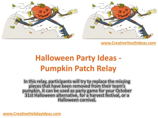 Halloween Party Ideas - Pumpkin Patch Relay