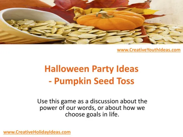 Halloween Party Ideas - Pumpkin Seed Toss