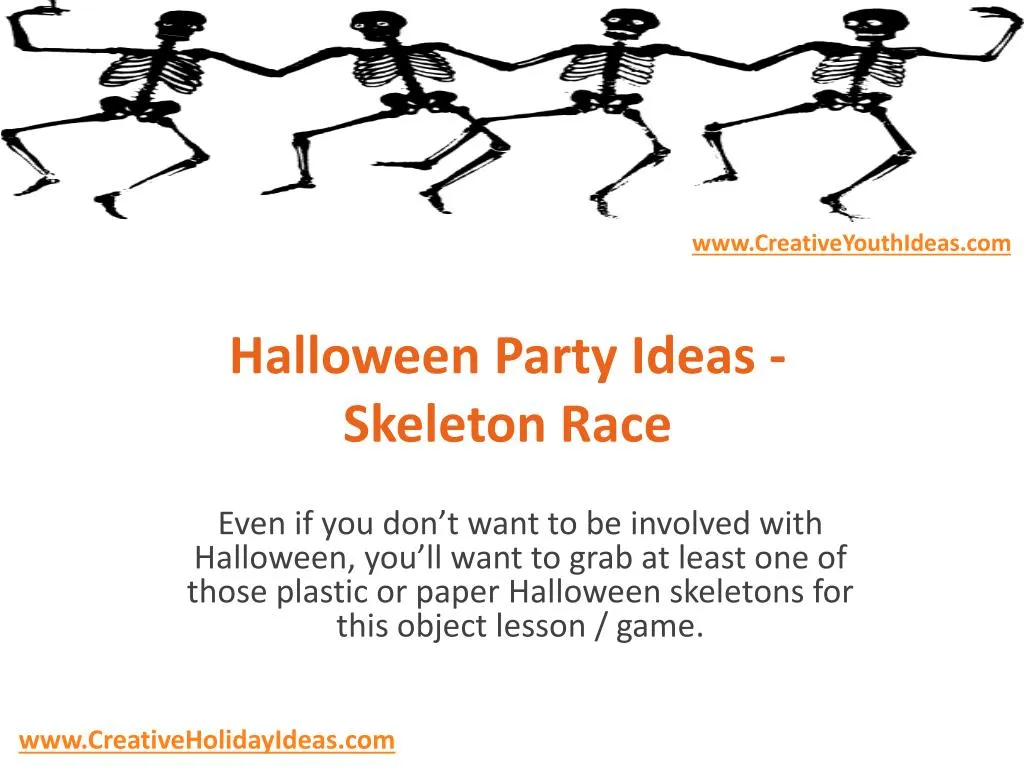 halloween party ideas skeleton race