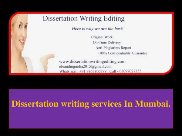 Dissertation writing services In Mumbai.