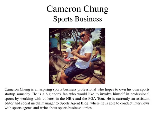 Cameron Chung Sports Business