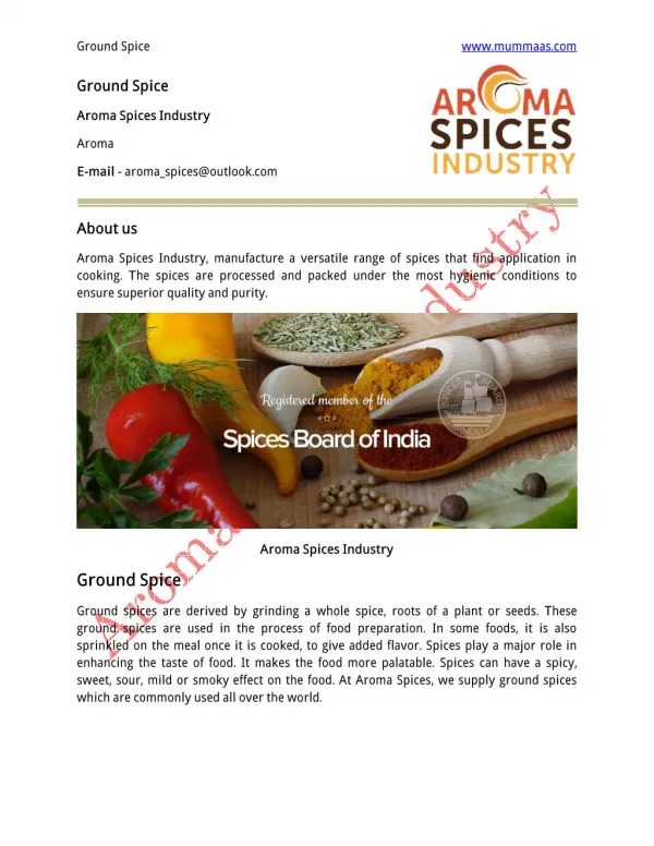 Ground Spices Manufacturers