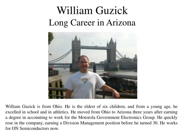 William Guzick Long Career in Arizona