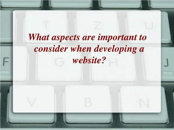 What aspects are important to consider when developing a website?