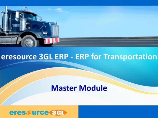 Master module eresource 3 gl erp(erp for transportation)
