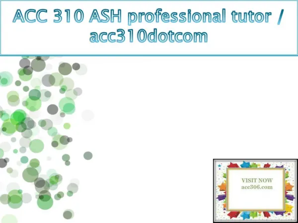 ACC 201 ASH professional tutor / acc201dotcom