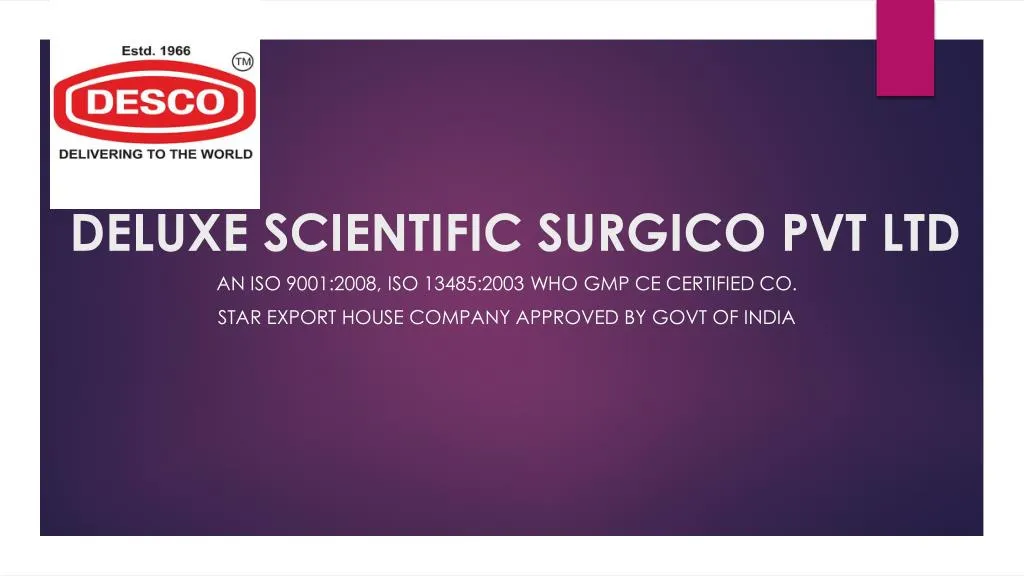 deluxe scientific surgico pvt ltd