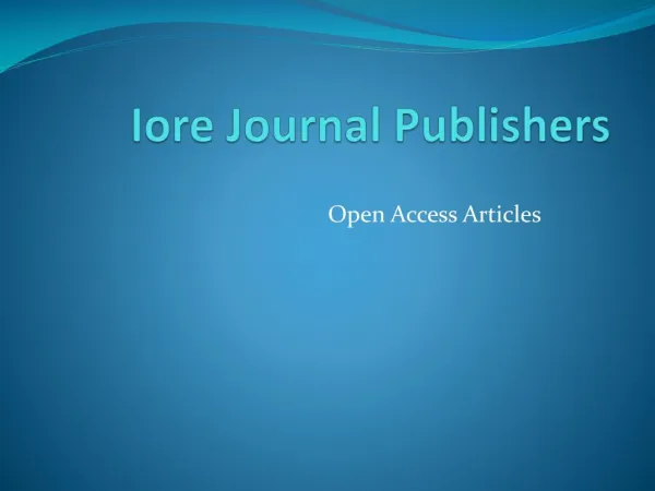 Iore Journal Publishers