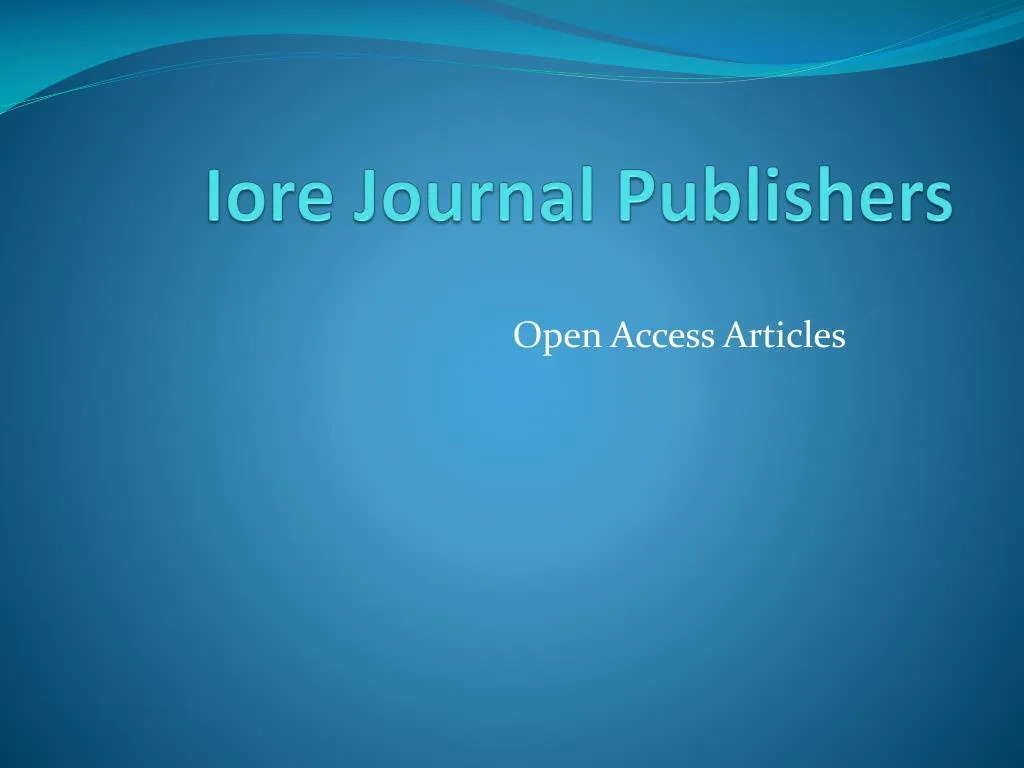 iore journal publishers