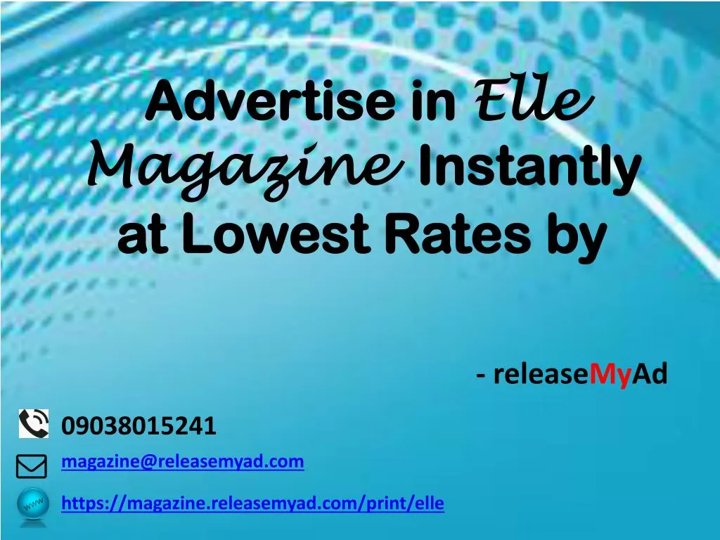 advertise in elle magazine instantly at lowest rates by