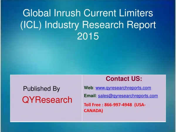 Global Inrush Current Limiters (ICL) Market 2015 Industry Growth, Trends, Analysis, Share and Research