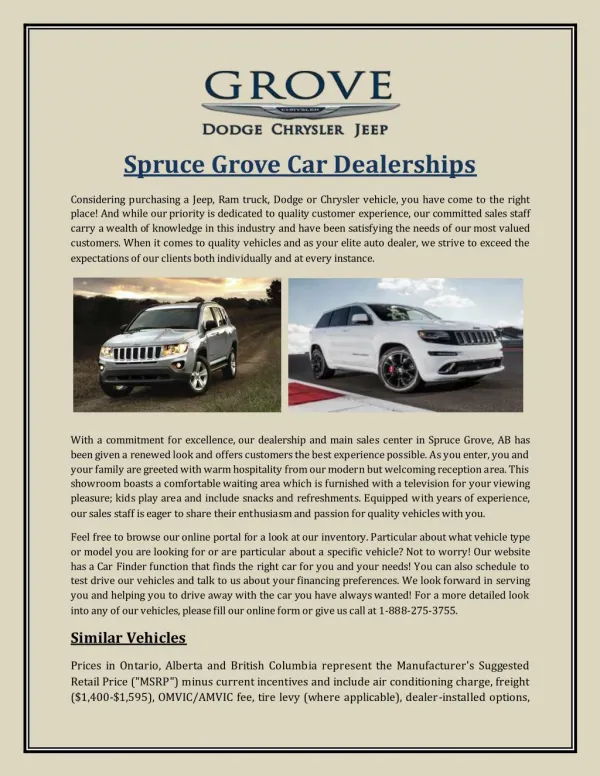 Spruce Grove Car Dealerships