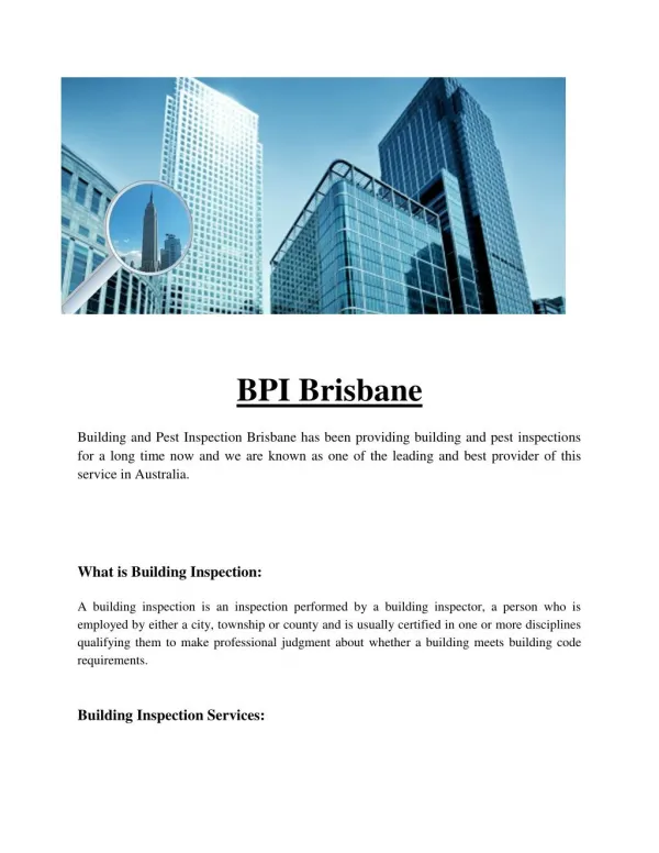 BPI Brisbane | Termite Inspections Brisbane