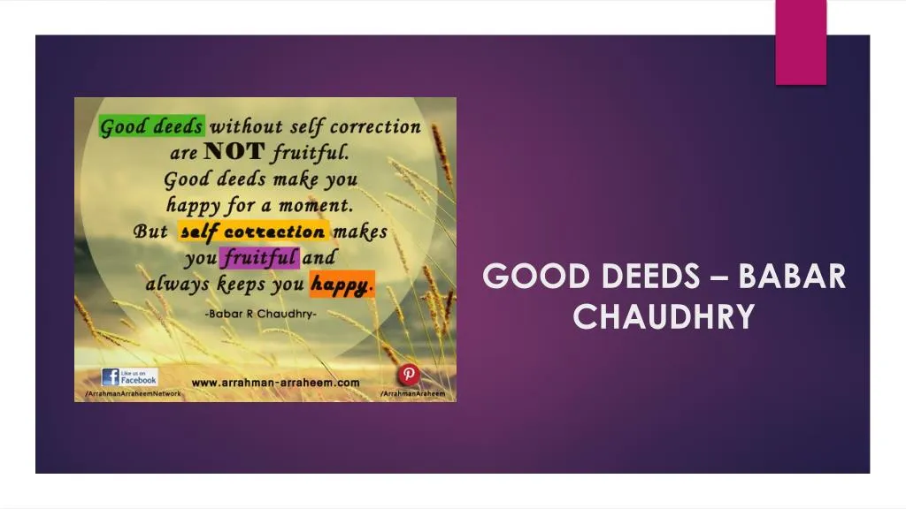good deeds babar chaudhry