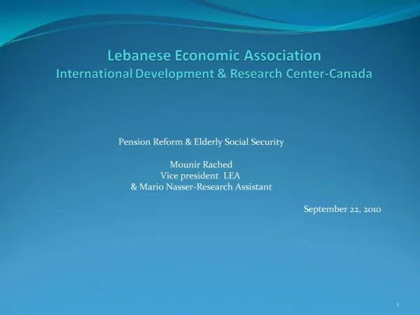 Lebanese Economic Association International Development Research Center-Canada