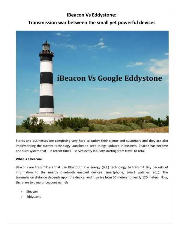 iBeacon Vs Eddystone: The creative war between the beacons
