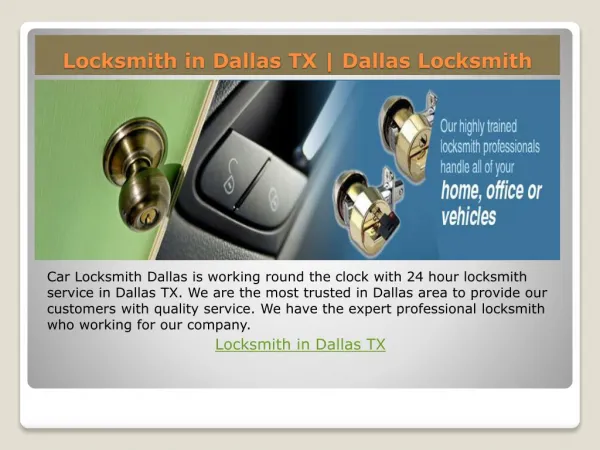 Locksmith in dallas TX