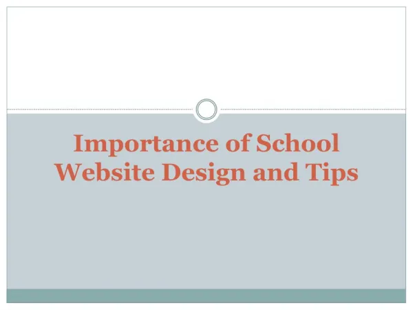Importance of School Website Design