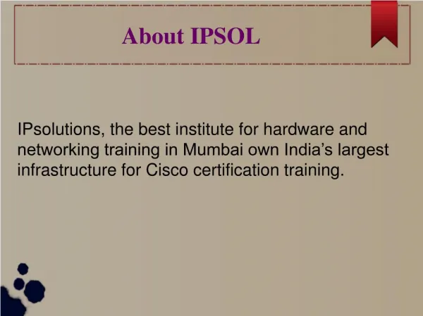 CCNP Certification course in Mumbai