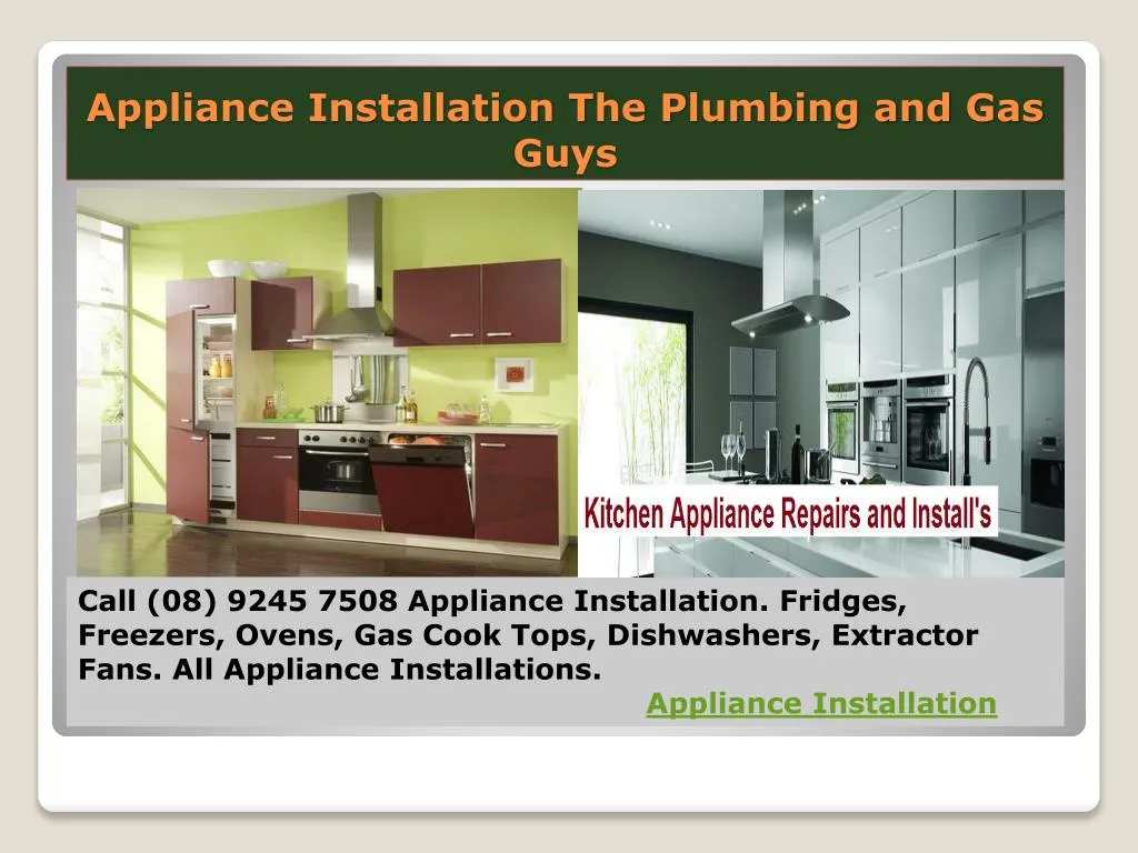 appliance installation the plumbing and gas guys