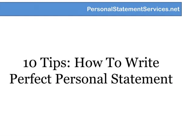 10 tips how to write the perfect personal statement