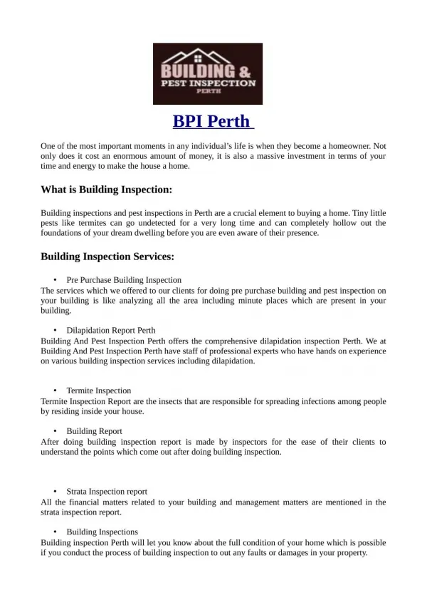 BPI Perth