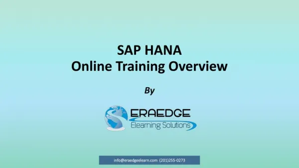 Sap HANA Online Training Overview - Eraedge Elearn