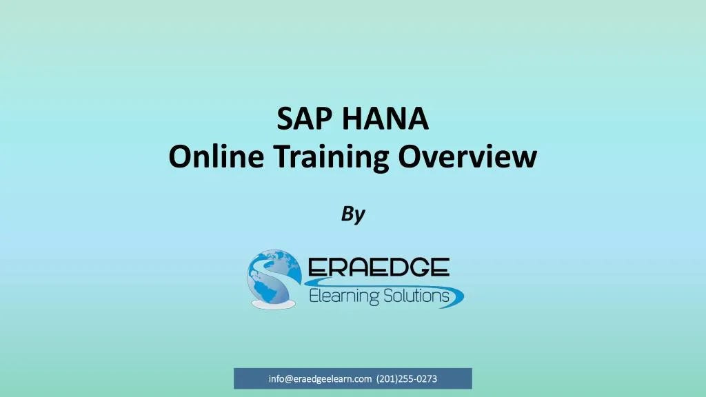 sap hana online training overview